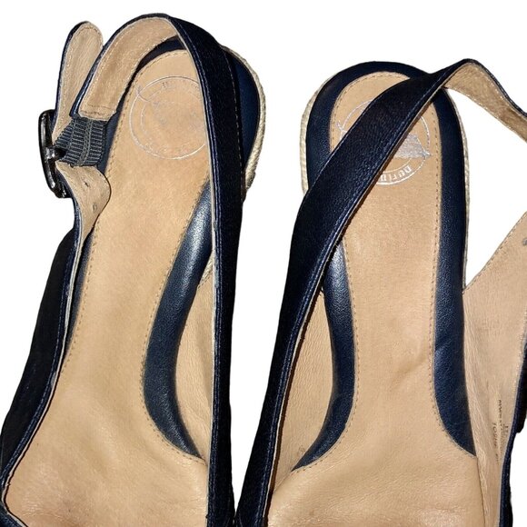 Nurture Toshe Espadrilles Peek Toe Sandals Womens 8M Used Blue Leather - Picture 7 of 16